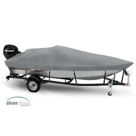 Eevelle Silvercloud Boat Cover V HULL FISHING Outboard Motor w/Outboard 19' 6in. L 85in. W Silver SCVFW1985B-SLR